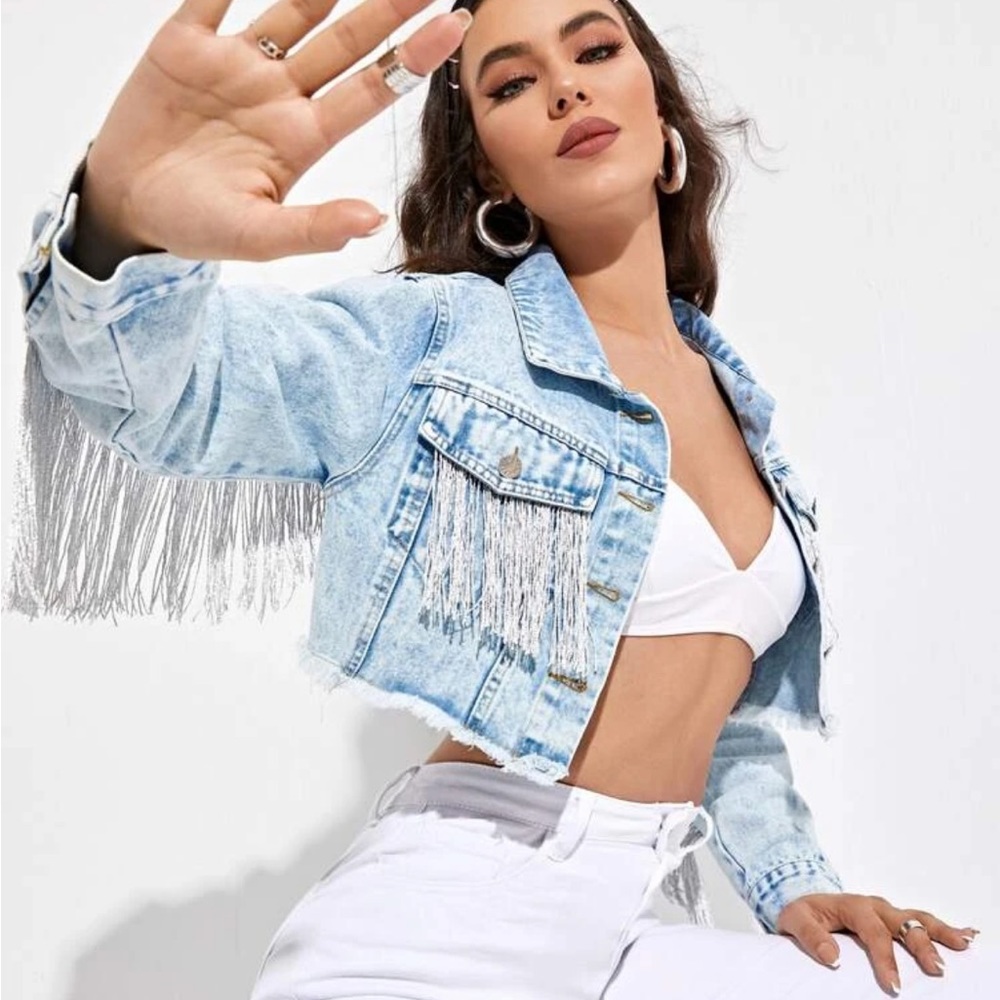 Denim Fringe Jacket